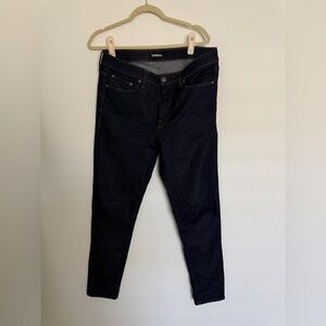 Express Dark Blue Athletic Skinny Jeans